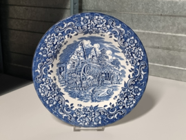 Engels blauw 17th Century England Royal Tudor Ware Staffordshire diep pasta curry bord 22,5 cm