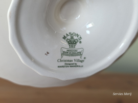 Engels Mason's Christmas Village 1983 Kerstservies lage tazza op voet 15,5 cm