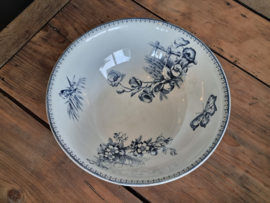 Petrus Regout Malaga blauw ronde schaal op voet 28,5 cm