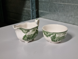 Engels groen Johnson Bros Old Britain Castles roomstel