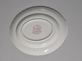 Engels rood Coaching Taverns Royal Tudor Ware Staffordshire ovale schaal 31 cm