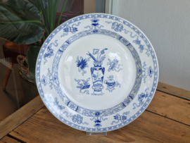 Potiche blauw Petrus Regout groot bord 34,5 cm