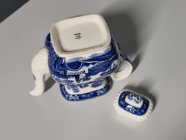 Engels Copeland Spode's Tower blauw Koffiepot middelgroot model