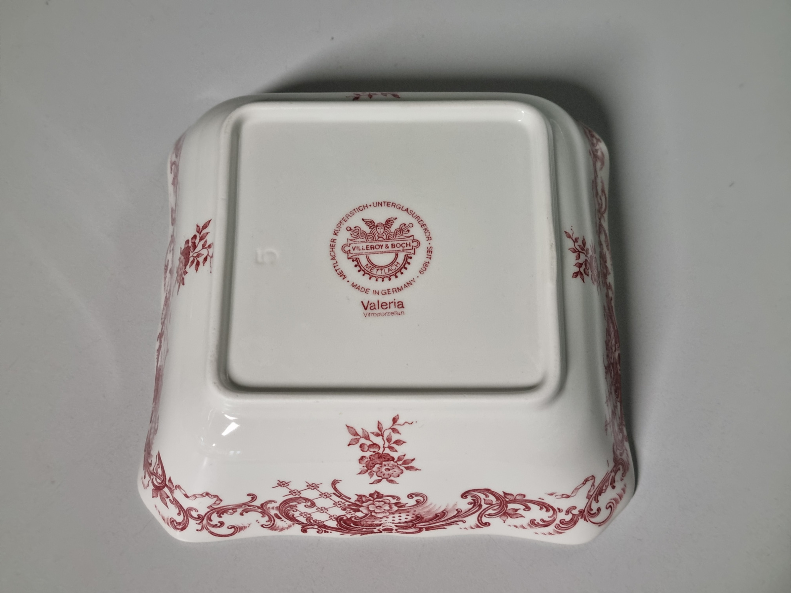 Villeroy en Boch Valeria rood vierkante schaal 15 cm