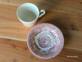 Engels rood English Ironstone Tableware EIT kop en schotel (Tam Hows)