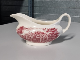Engels rood English Ironstone Tableware Staffordshire Sauskom met oor (landhuis)