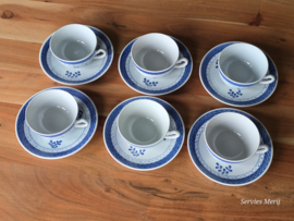 Royal Copenhagen Tranquebar Trankebar set 6x kop en schotel 10 cm
