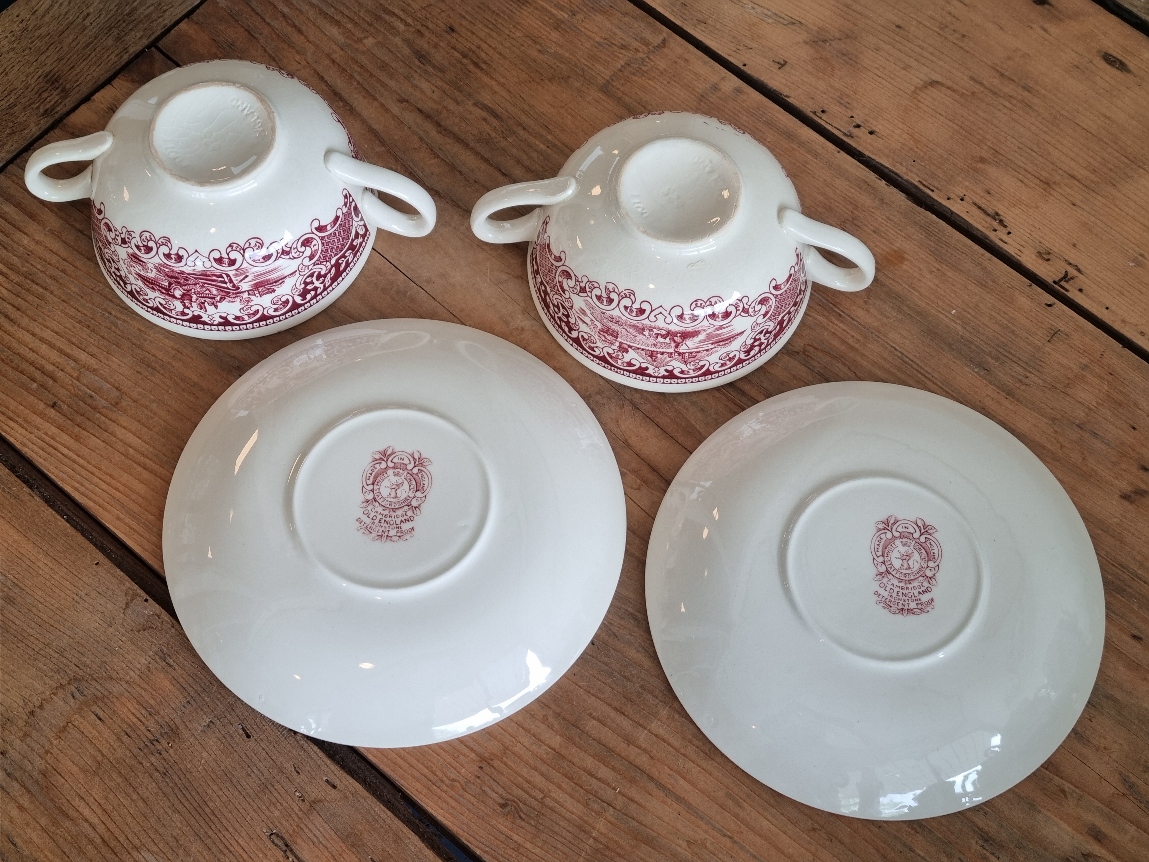 Regout Castillo Myott set 2x soepkom met schotel