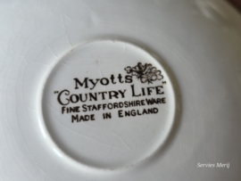 Engels bruin ingekleurd Jachtservies Myott's Country Life Koffieservies theeservies 6 personen