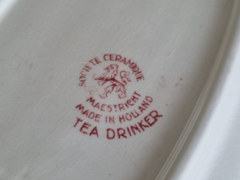 Tea Drinker rood Societe Ceramique Serveerschaaltje 26,5 cm