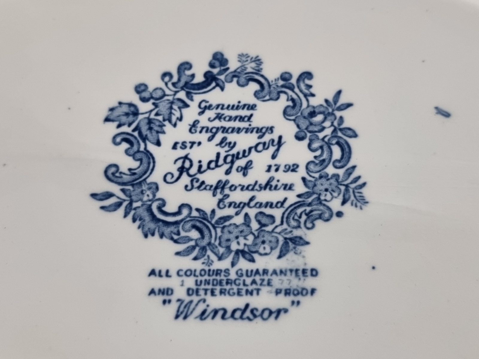 Engels Ridgway Windsor blauw ovale schaal 30,5 cm