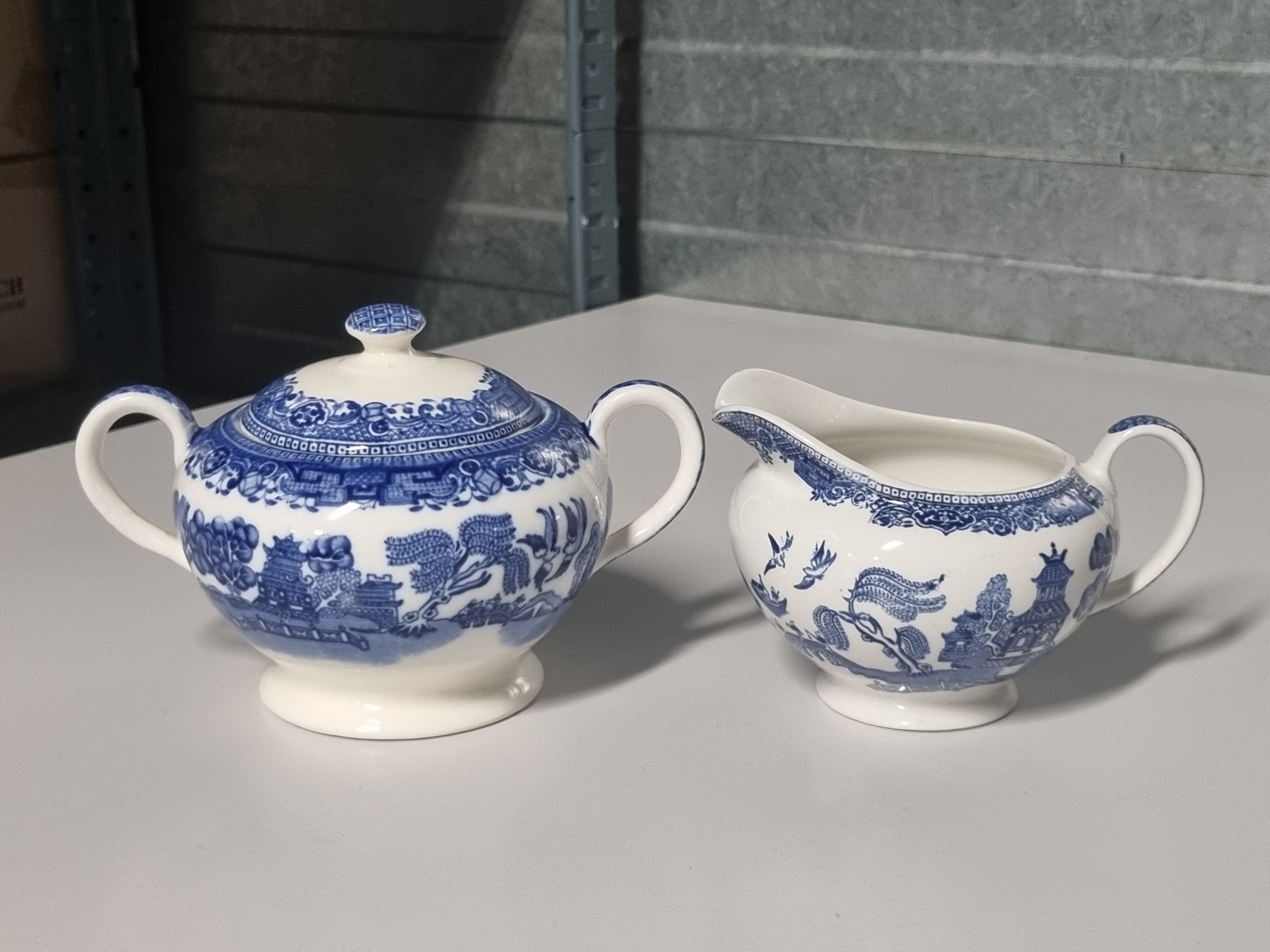 Engels blauw Old Willow Washington Roomstel