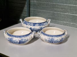 Villeroy en Boch Burgenland blauw set 3x Serveerschaal met oor