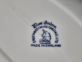 Engels blauw Enoch Wedgwood Blue Onion sauskom op losse onderschotel