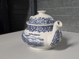 Engels blauw 17th Century England Royal Tudor Ware Staffordshire theepot