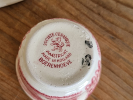 Boerenhoeve Rood Societe Ceramique eierdopset incl. zoutvaatje