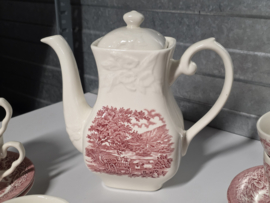 Engels rood English Ironstone Tableware EIT koffieservies theeservies 10 personen (wagen)