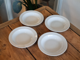 Regout wit set 4x diepe borden 24 cm (gladde rand)