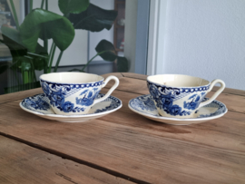 Peacock blauw Societe Ceramique Set 2x Kop en schotel (creme)
