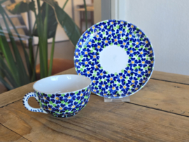 Societe Ceramique Schrijfnamendecor kop en schotel