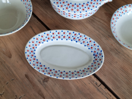 Nimy Belgium rood blauw stipje compleet vintage Kinderservies