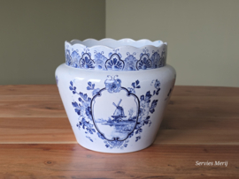 Vintage oud Delft ronde vaas 19 cm