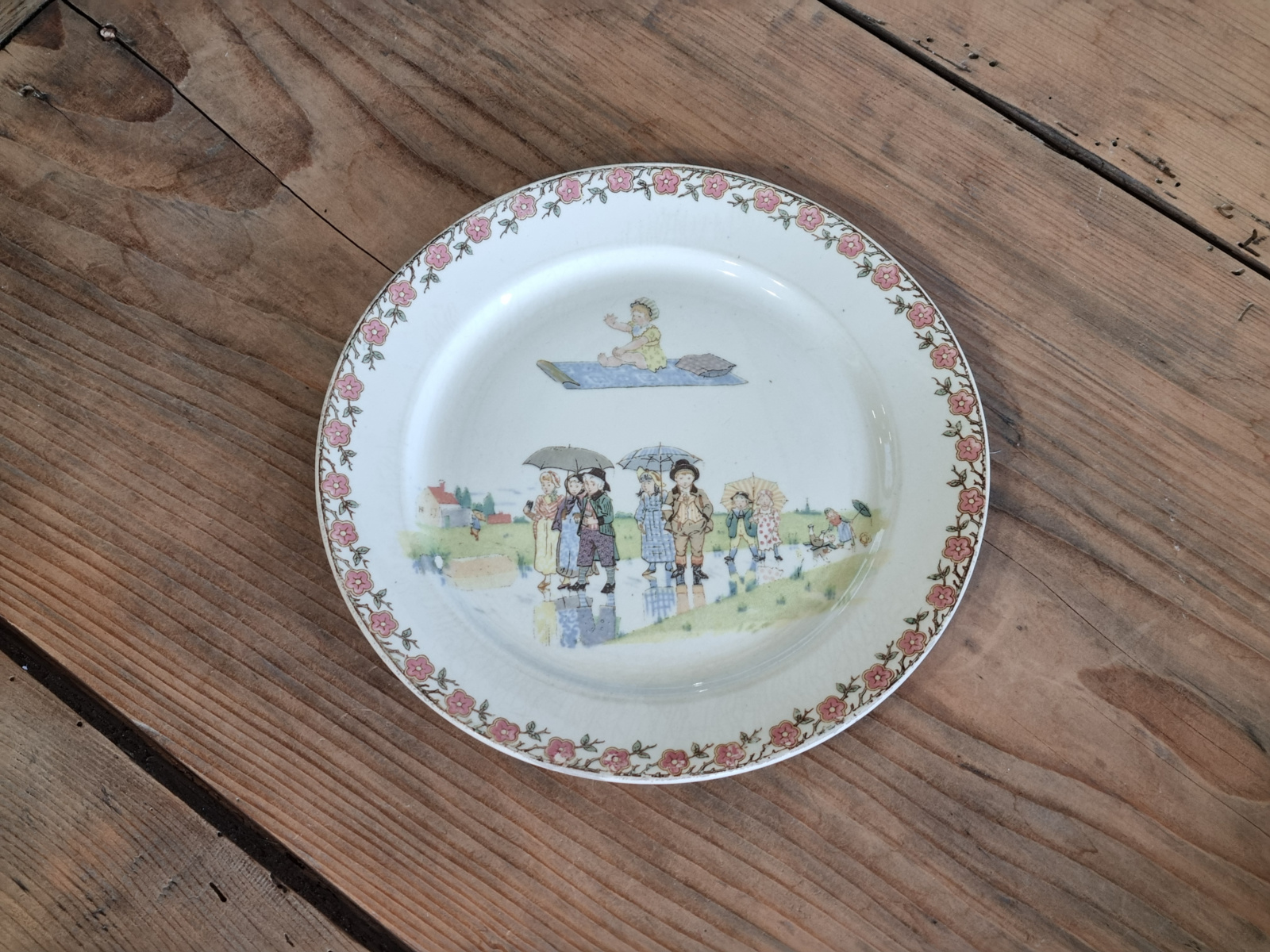 Frans Sarreguemines Enfants Ontbijtbordje 19,3 cm (afb. Regen)