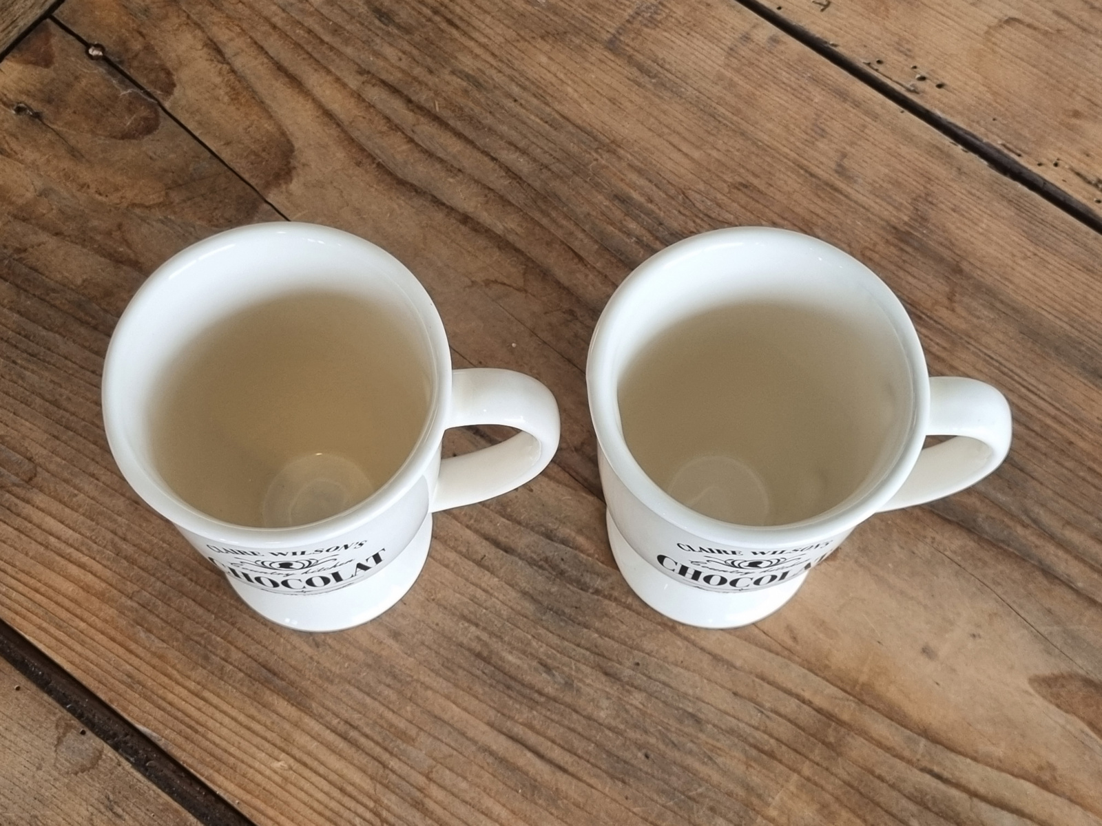 Claire Wilson’s Set 2x chocolade mok met oor