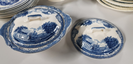 Engels blauw Johnson Bros Old Britain Castles losse voor Dekschaal Terrine