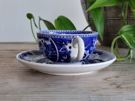 Tea Drinker blauw Societe Ceramique Thee Kop en schotel 9 cm