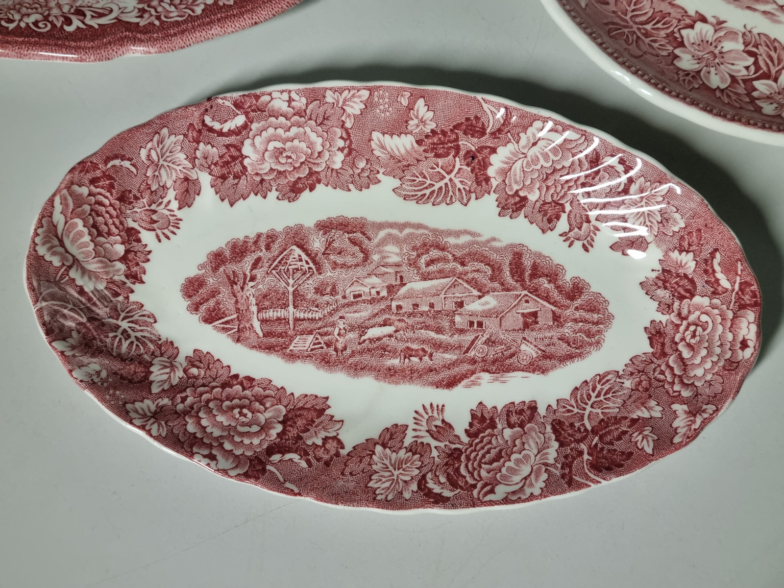 Engels rood Set 3x mix & match serveerschaaltje