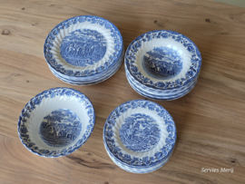 Engels blauw Jachtservies Myott's Country Life Eetservies 8 personen