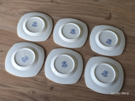 Societe Ceramique Butterflij model Art-Deco set 6x Gebaksbordje