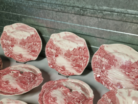 Engels rood Johnson Bros Olde English Countryside serviesset 8 personen