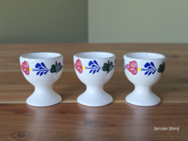 Boerenbont Boch set 3x eierdopje op voet (nieuwste Boch)