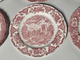 Engels rood Set 6x mix & match grote dinerborden 28,5 cm