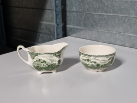 Engels groen Johnson Bros Old Britain Castles roomstel