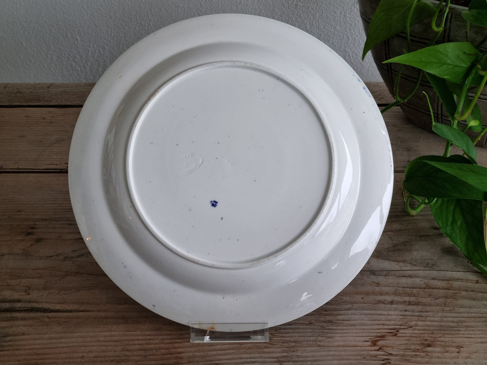 Petrus Regout (2 Vissen) blauw bord 25,5 cm