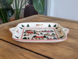 Engels Mason's Christmas Village 1983 Kerstservies Serveerschaal (vierkant)