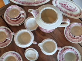 Boerenhoeve Rood Societe Ceramique Koffieservies 8-pers. (creme)