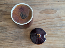 Regout Royal Sphinx bruin suikerpot (beschadigd deksel)