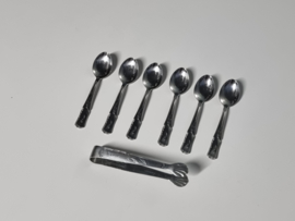 Koffie Bestekset Eternum Inox Gembloux Belgium 6 personen 7 delen