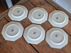 Beatrix Societe Ceramique set 6x ontbijtbordje 21,5 cm met goudluster (hoekig model)