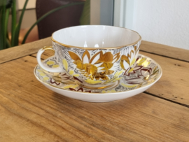 Lomonosov Theeservies Golden Daisy geel goud 6 personen
