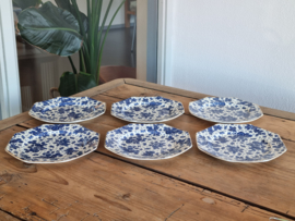 Beatrix Societe Ceramique set 6x ontbijtbordje 21,5 cm met goudluster (hoekig model)
