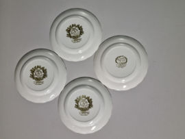 Engels Ridgway Windsor groen gekleurd set 4x gebaksbordje 15 cm