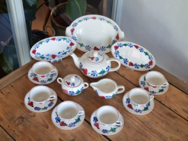 Oud Boerenbont Regout Royal Sphinx theeservies 6 personen