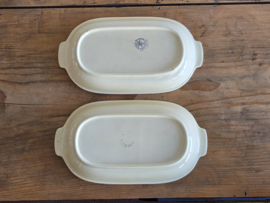 Boerenbont 418 Societe Ceramique set 3x ovale schaal met greepjes