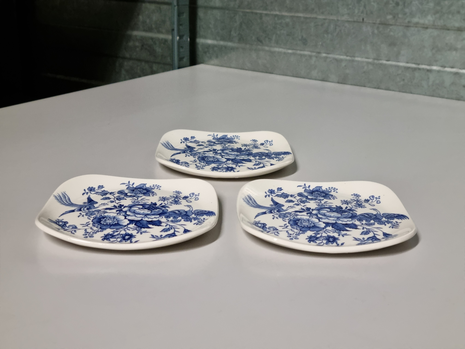 Engels blauw Maison's Stratford set 3x Serveerbordje 13 cm
