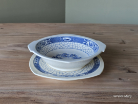 Societe Ceramique Butterflij Fruittest op onderbord Art Deco model
